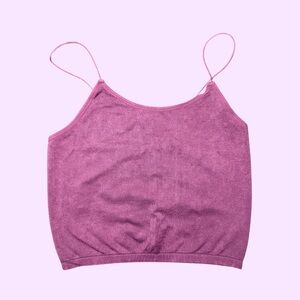 Purple Knit Spaghetti-Strap Camisole